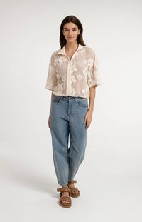 YAYA - Crochet Jacket with Floral Pattern