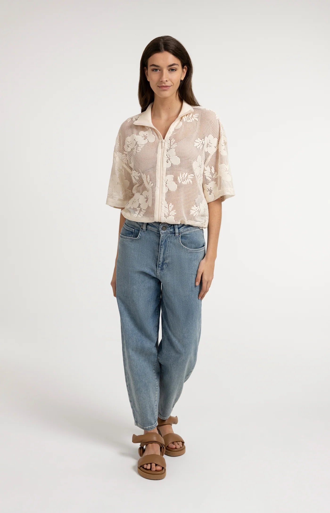 YAYA - Crochet Jacket with Floral Pattern