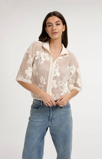 YAYA - Crochet Jacket with Floral Pattern