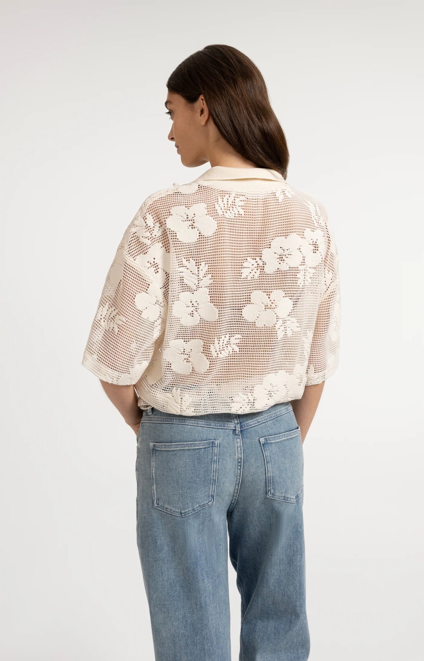 YAYA - Crochet Jacket with Floral Pattern