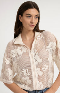 YAYA - Crochet Jacket with Floral Pattern