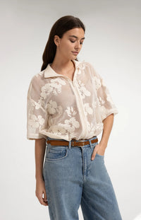 YAYA - Crochet Jacket with Floral Pattern