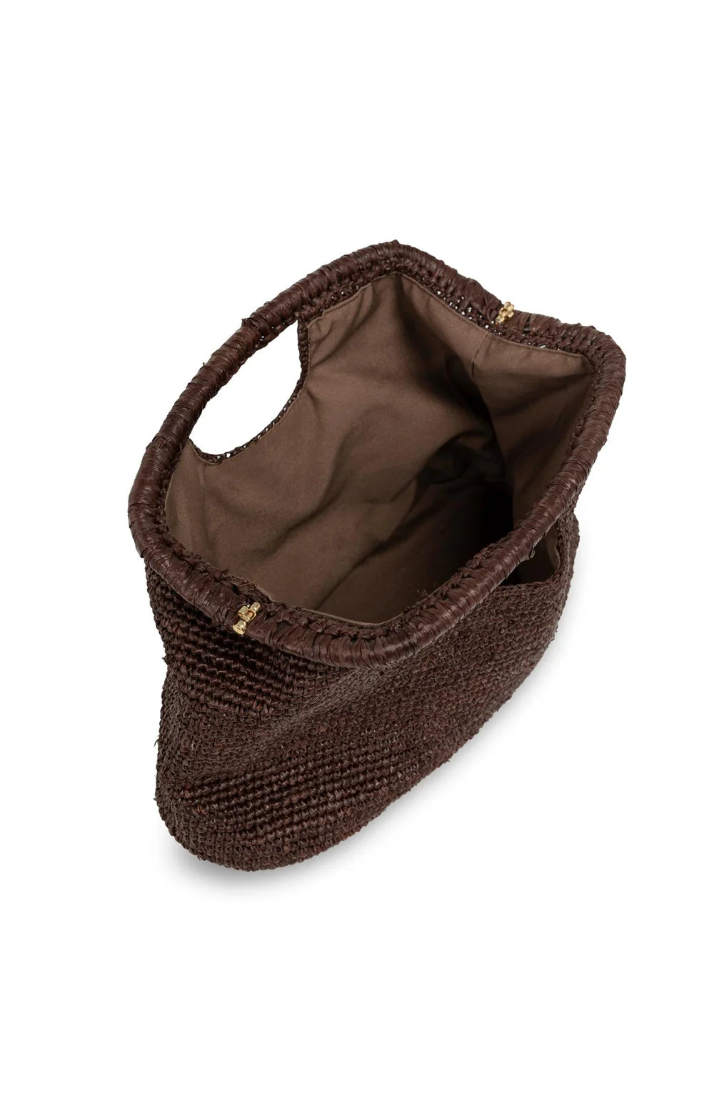 YAYA - Crochet Straw Clutch Bag in Aubergine Purple