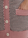 Varley - Tiffany Textured Knit Cardigan in Woodrose Multi Stitch