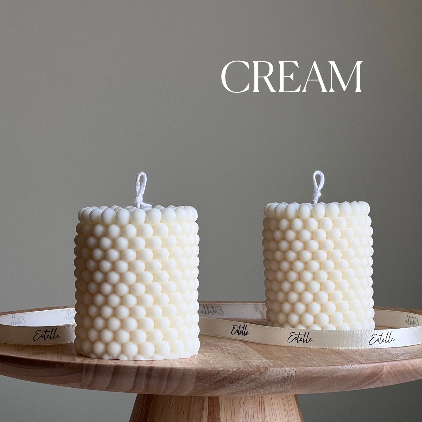 Estelle Studio - Bubble Pillar Candle in Cream