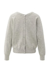 YAYA - Double V-neck Sweater with Back Button Detail in Brownish Grey
