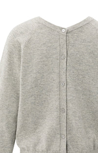 YAYA - Double V-neck Sweater with Back Button Detail in Brownish Grey