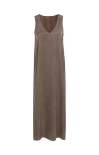 YAYA - Dress with Crinkle Texture in Washed Brown