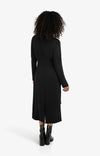 YAYA - Elegant Long Sleeve Dress with Front Knot Detail in Black