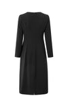 YAYA - Elegant Long Sleeve Dress with Front Knot Detail in Black