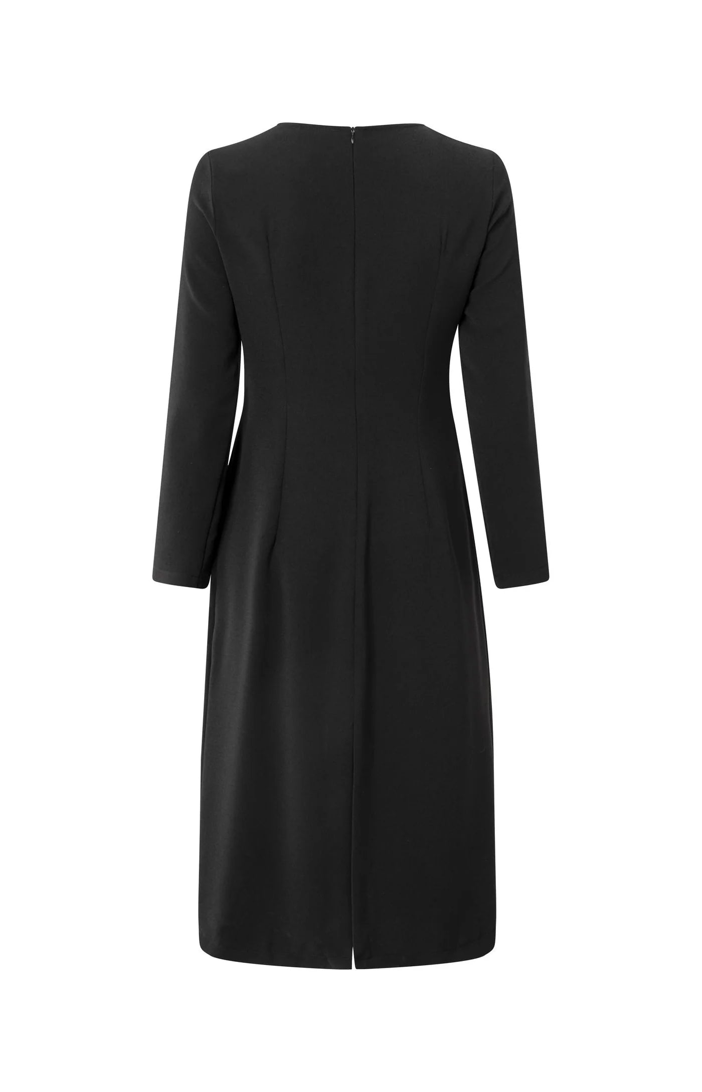 YAYA - Elegant Long Sleeve Dress with Front Knot Detail in Black