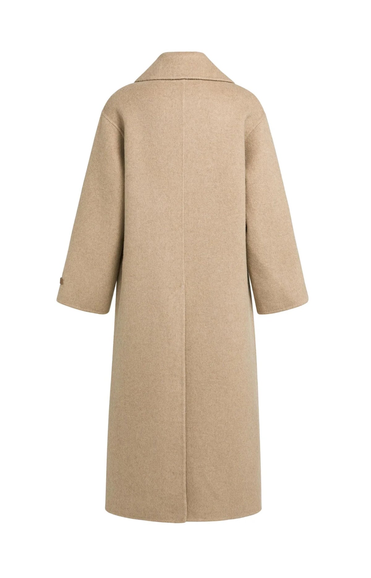 YAYA - Long Wool Blend Coat in Cornstalk Brown Melange