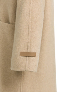 YAYA - Long Wool Blend Coat in Cornstalk Brown Melange