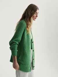 Varley - Carla Chunky Rib Cardigan in Jadesheen