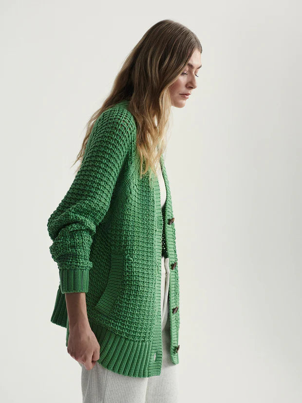 Varley - Carla Chunky Rib Cardigan in Jadesheen