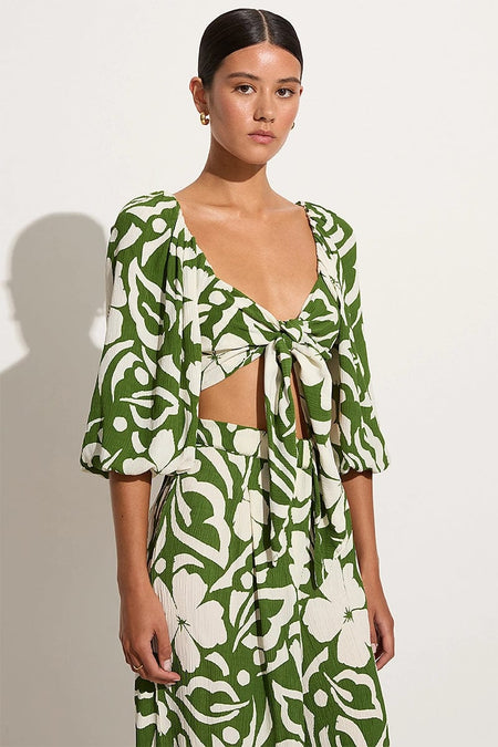 Faithfull The Brand - Margherita Top in Pavito - Olive