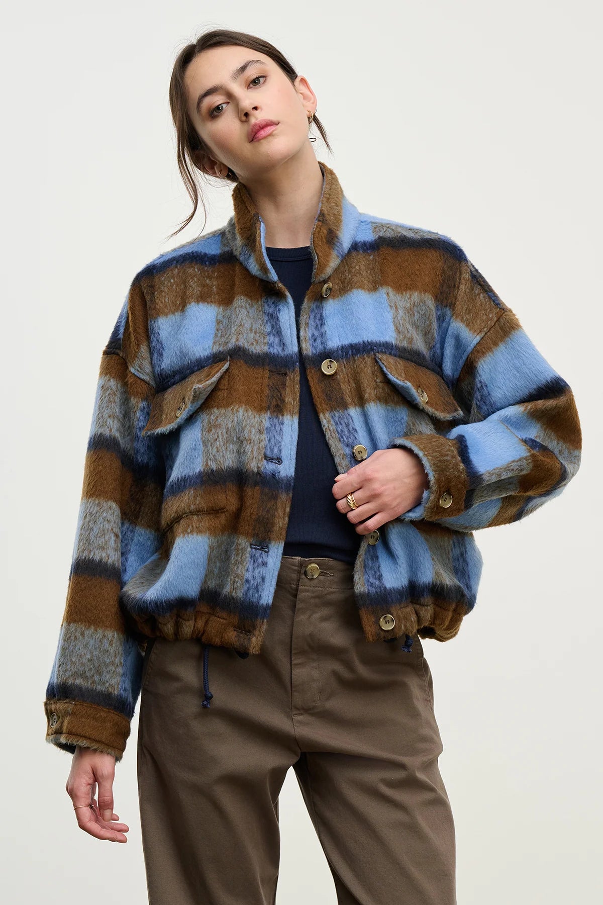 Velvet - Aubrey - Brushed Plaid Jacket