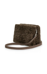 YAYA - Faux Fur Cross Body Bag in Slate Black Brown