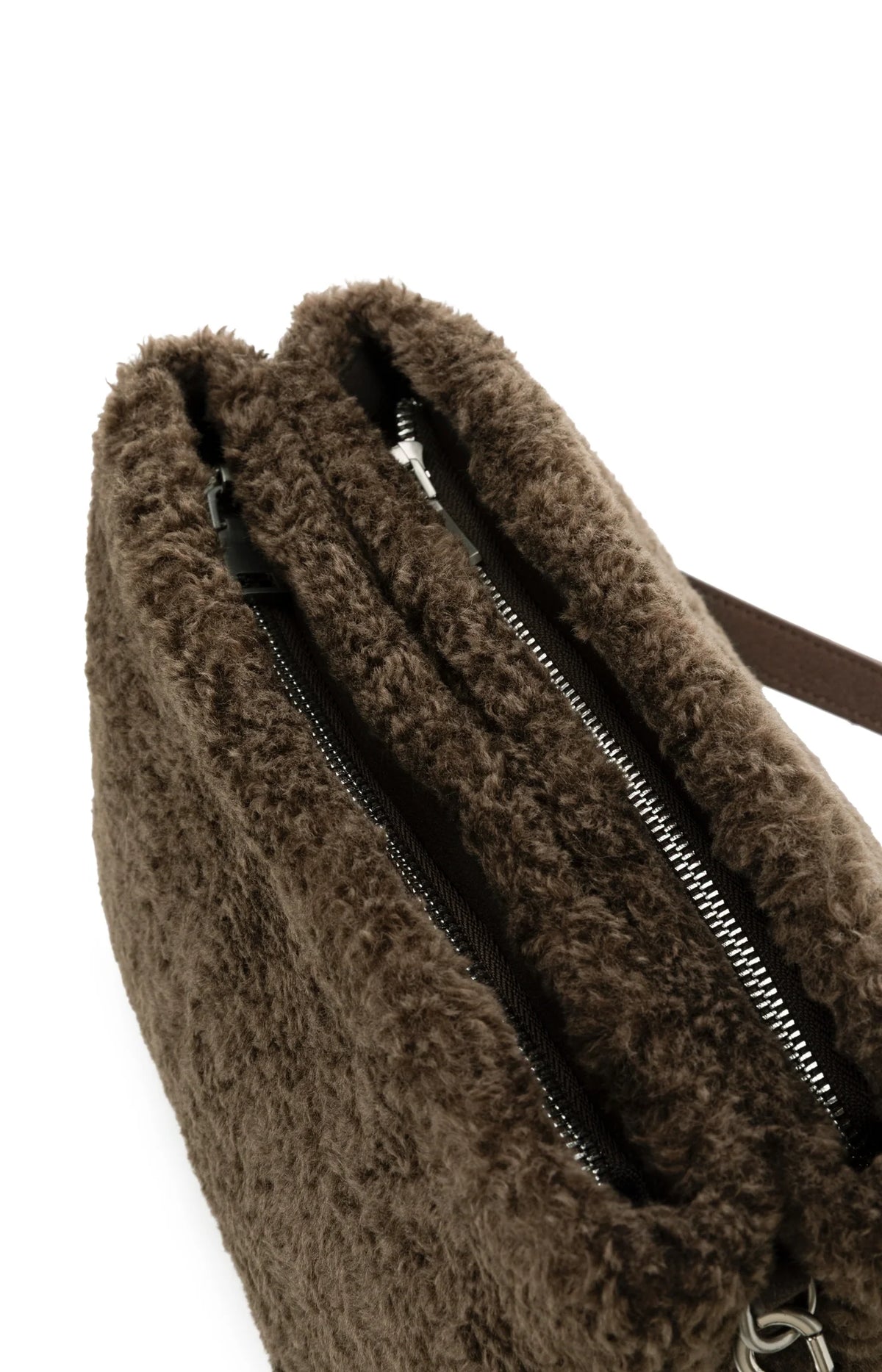 YAYA - Faux Fur Cross Body Bag in Slate Black Brown