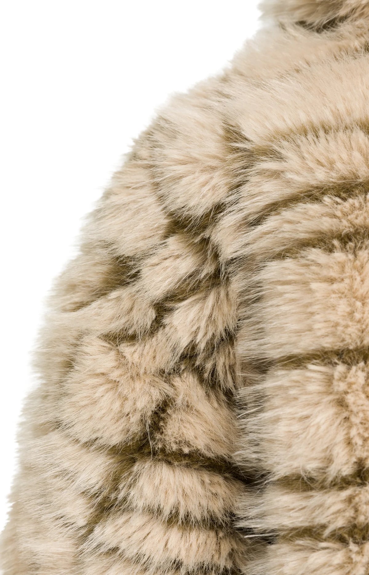 YAYA - Faux Fur Checked Jacket with Collar in Pure Cashmere Grey Dessin