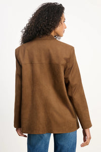 Velvet - Salie - Faux Suede Jacket in Brown