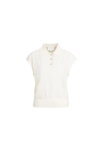 YAYA - Sleeveless Polo Sweater - Off White