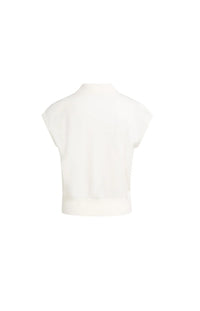 YAYA - Sleeveless Polo Sweater - Off White