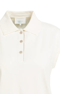 YAYA - Sleeveless Polo Sweater - Off White