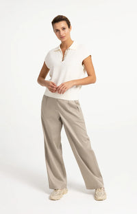 YAYA - Sleeveless Polo Sweater - Off White