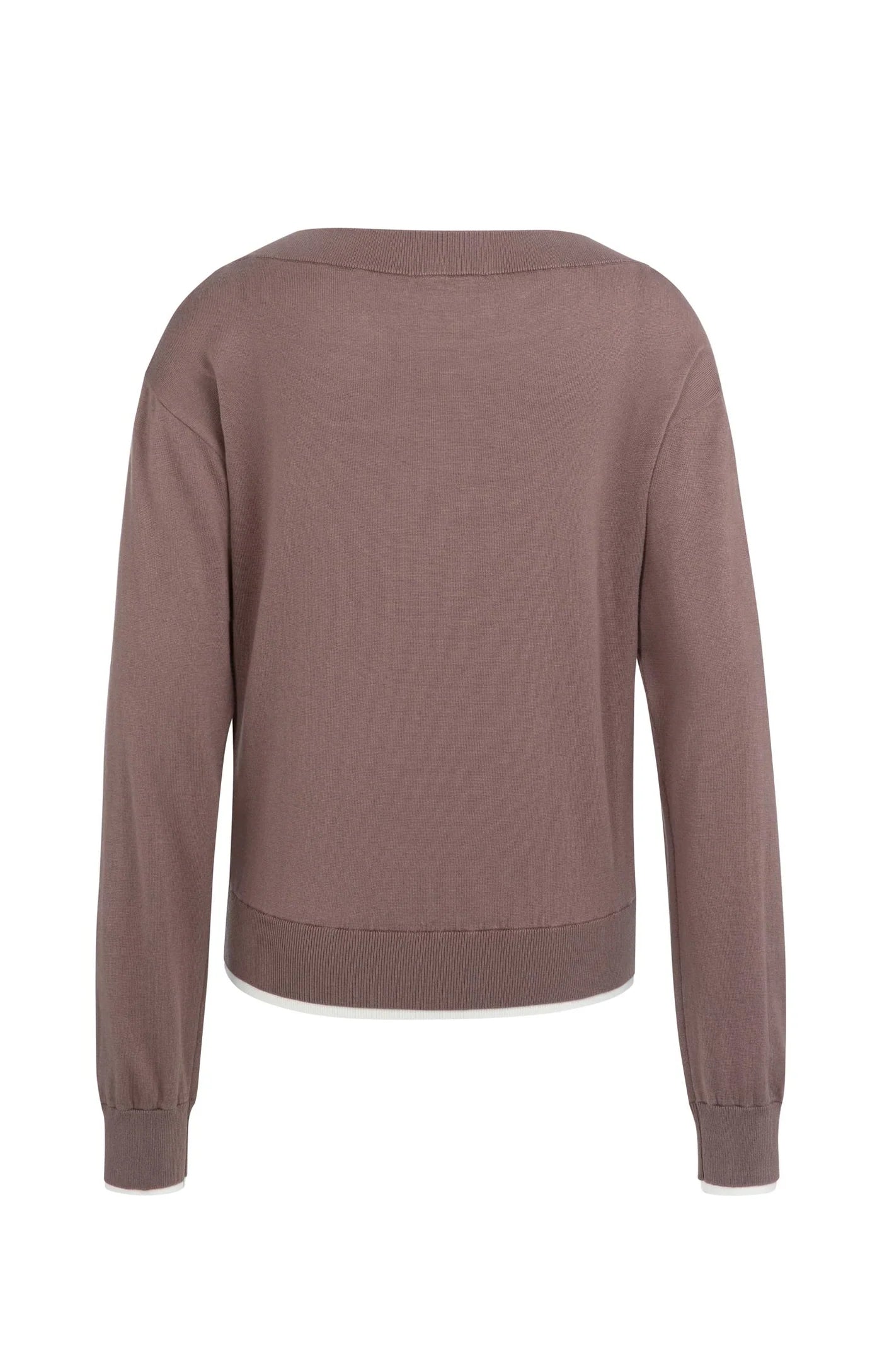 YAYA - Boatneck Sweater in Deep Taupe Brown