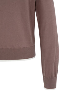 YAYA - Boatneck Sweater in Deep Taupe Brown
