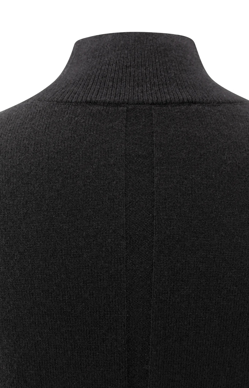 YAYA - Fine Knit Sweater with Cut-Out Neckline in Black
