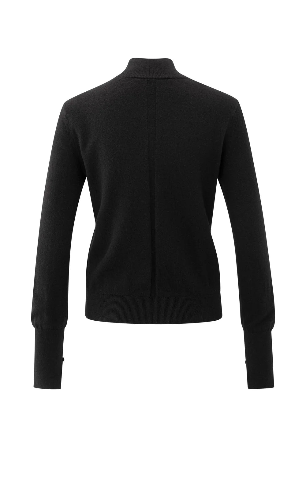 YAYA - Fine Knit Sweater with Cut-Out Neckline in Black