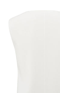 YAYA - Fine Knitted V-Neck Gilet in Pure White