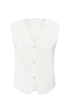 YAYA - Fine Knitted V-Neck Gilet in Pure White
