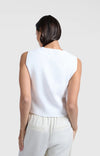 YAYA - Fine Knitted V-Neck Gilet in Pure White