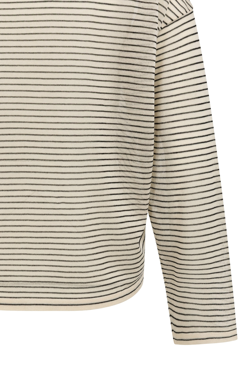 YAYA - Fine Knitted Striped Sweater in Creme Beige