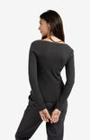 YAYA - Light Structured Knitted Top in Oyster Black