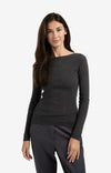 YAYA - Light Structured Knitted Top in Oyster Black