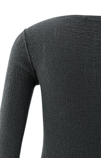 YAYA - Light Structured Knitted Top in Oyster Black