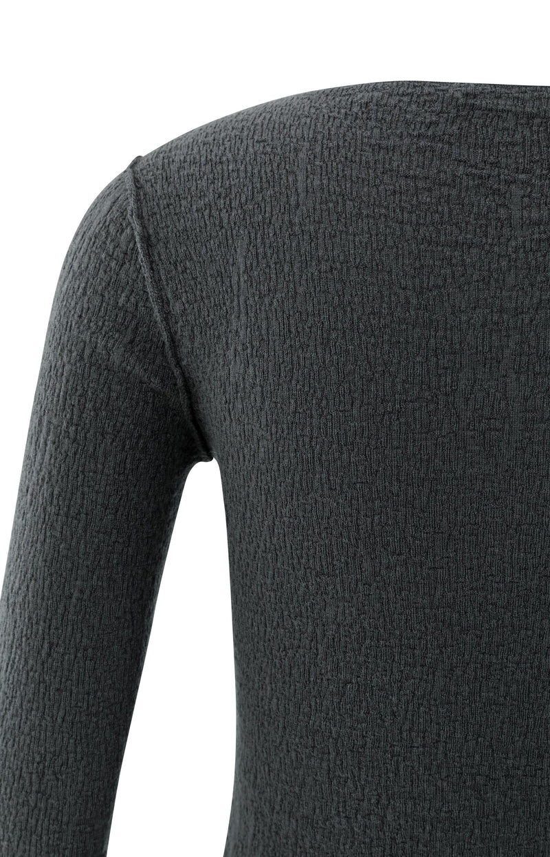 YAYA - Light Structured Knitted Top in Oyster Black