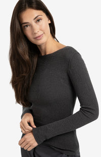 YAYA - Light Structured Knitted Top in Oyster Black