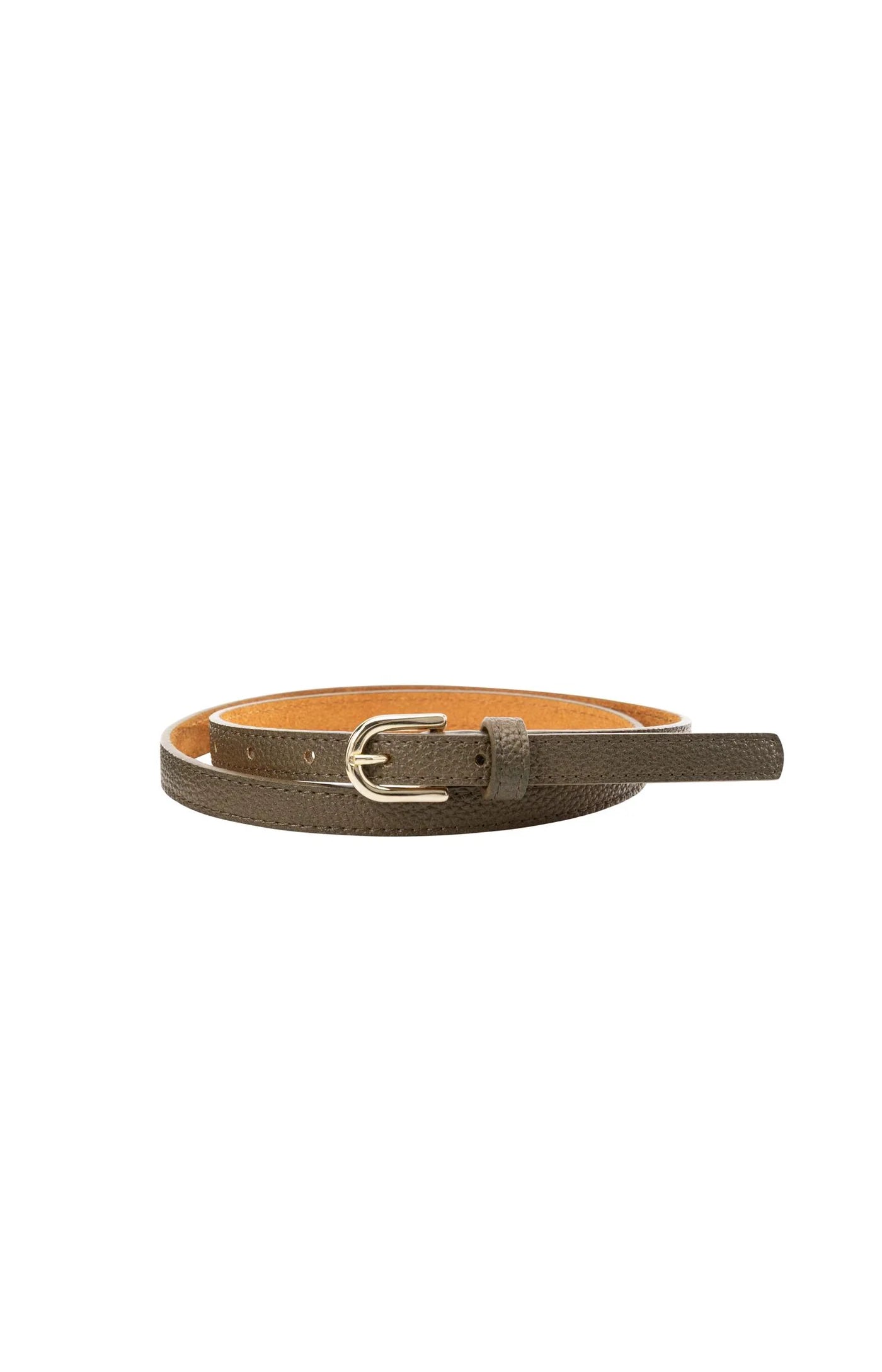 YAYA - Fine Leather Belt with Round Buckle