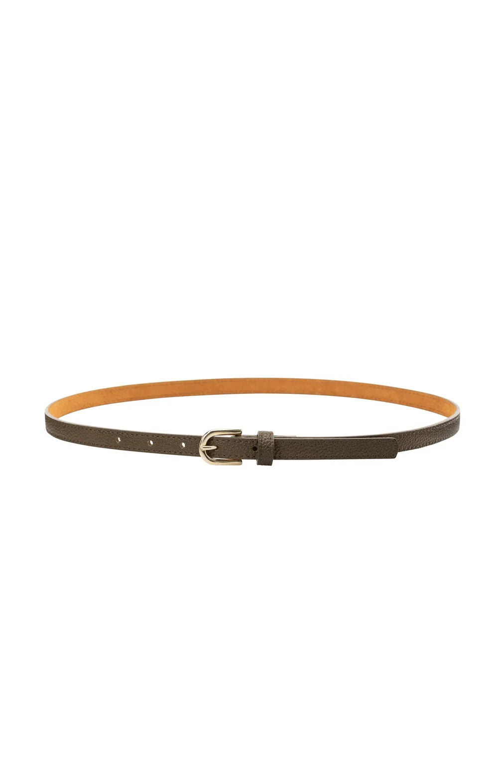 YAYA - Fine Leather Belt with Round Buckle