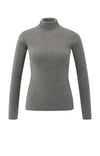 YAYA - Fitted Rib Turtleneck Sweater in Taupe Grey