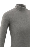 YAYA - Fitted Rib Turtleneck Sweater in Taupe Grey