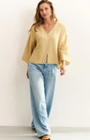 YAYA - Loose Fit V-Neck Blouse in Croissant Brown