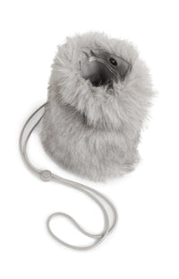 YAYA - Billy Fluffy Phone Bag with Cord in Light Grey