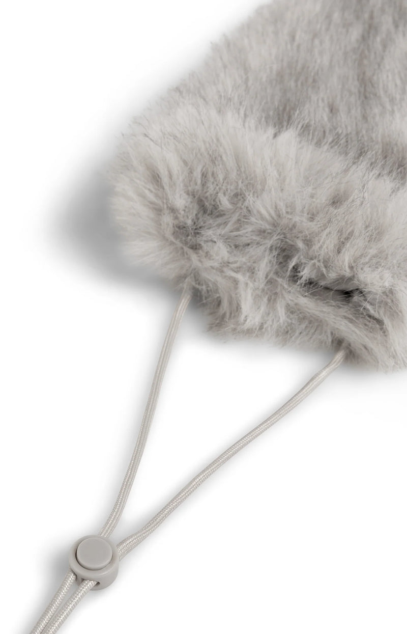 YAYA - Billy Fluffy Phone Bag with Cord in Light Grey