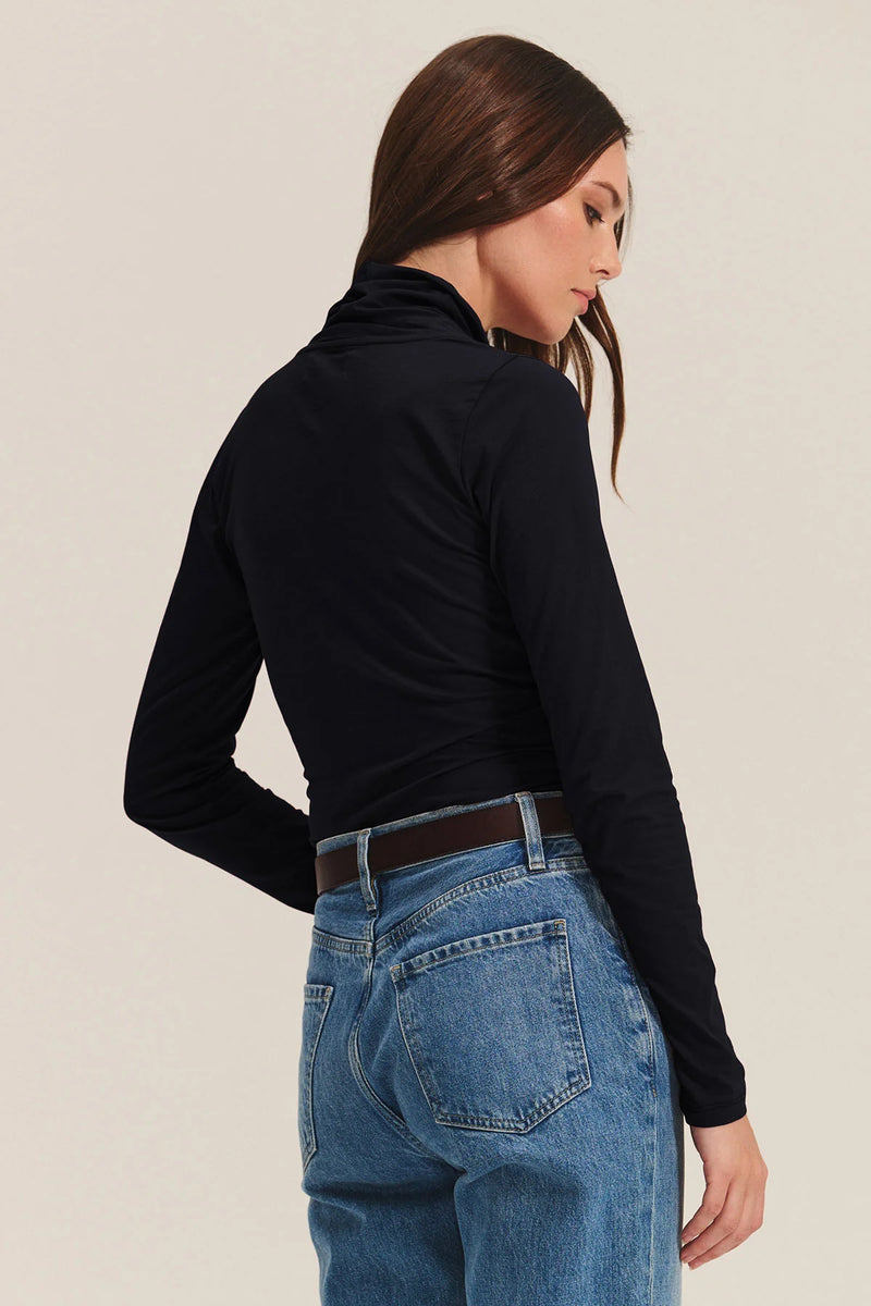 Velvet - Meri - Gauzy Whisper Wrap Top in Black